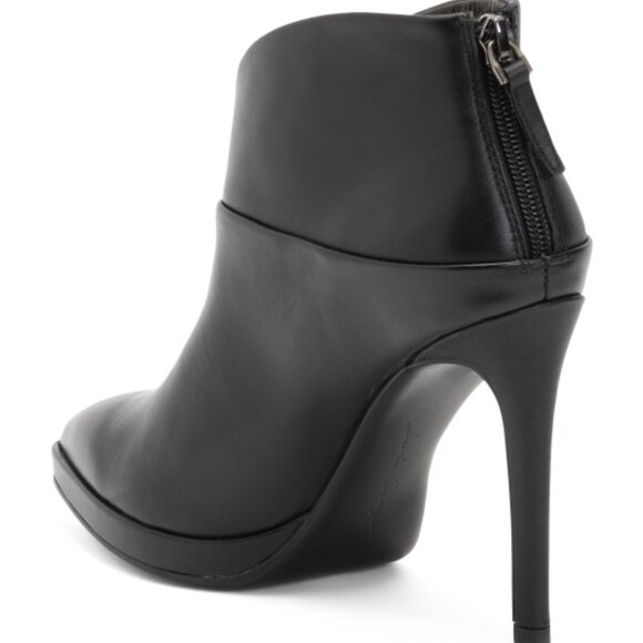 NEW  LOLA CRUZ Leather Ankle stiletto  Heel Booties in black for women 725 10j5 - Picture 2 of 4